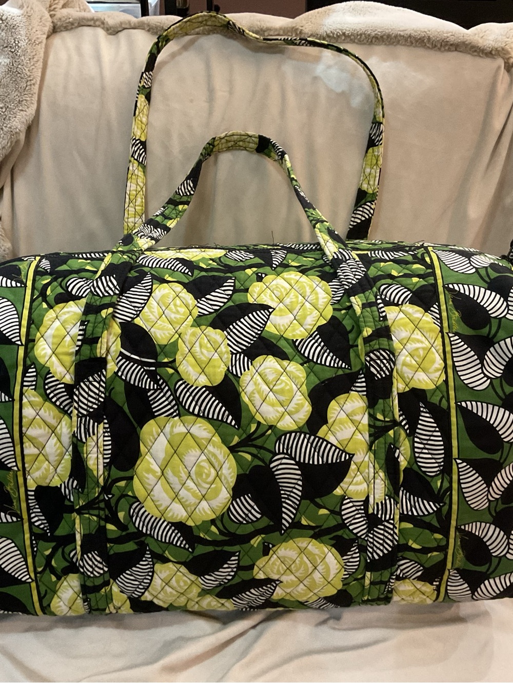 Vera Bradley Large Duffel Travel Bag “La Neon Rose”